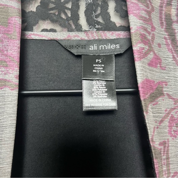 Ali Miles Women Duster Cardigan Sweater Small Petite Patchwork Artsy Mixed Print - Picture 2 of 11